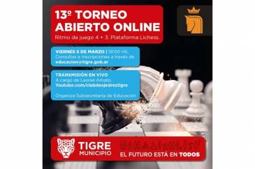 Se viene el 13° torneo abierto de ajedrez online de Tigre