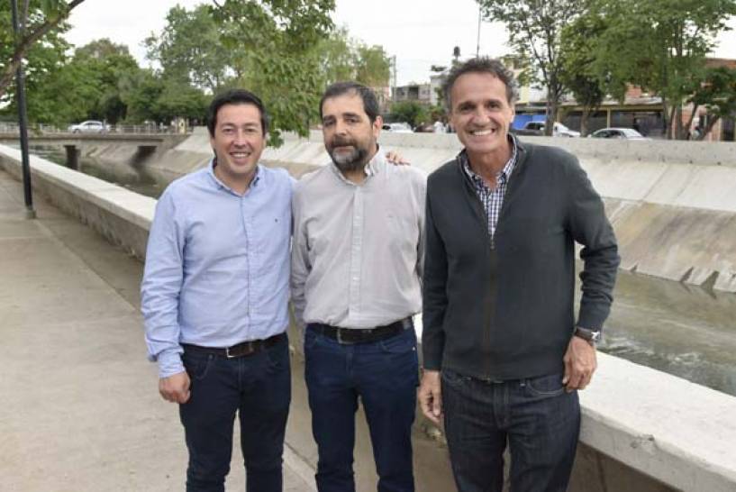 Moreira, Katopodis y Nardini inauguraron la primera etapa de la obra del Canal José Ingenieros