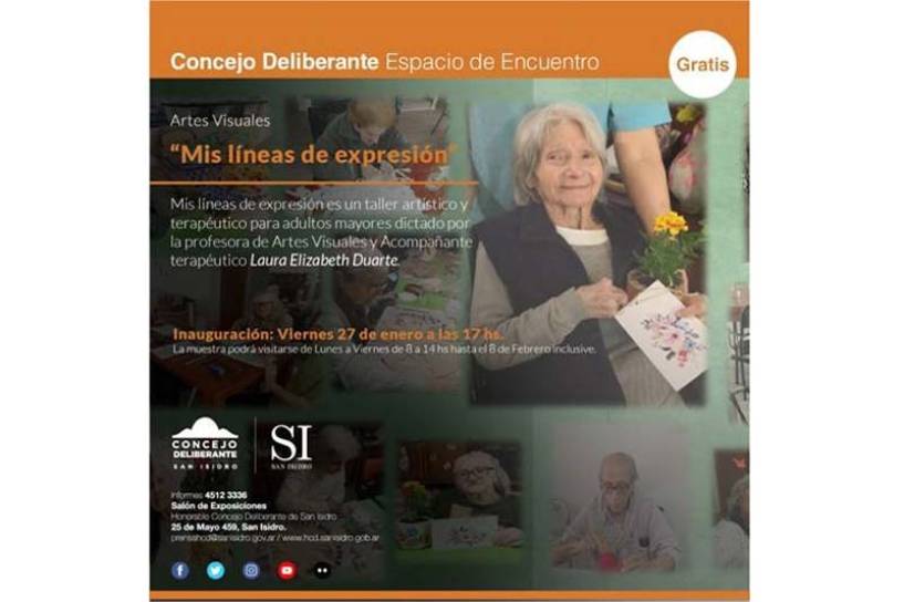 Un taller artístico y terapéutico para adultos mayores expone en el Concejo Deliberante de San Isidro