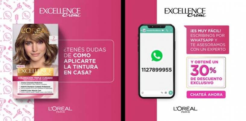 L&#039;oréal París presenta su servicio de asesoramiento personalizado en coloración a través de WhatsApp