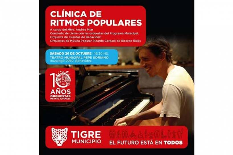 Estudiantes de Tigre participarán de una clínica de ritmos populares