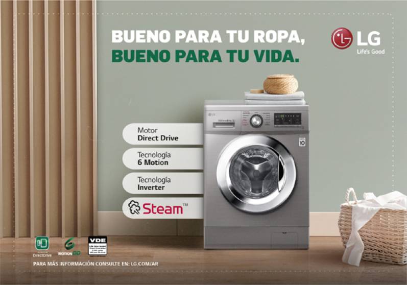 LG promociona sus modernos lavarropas