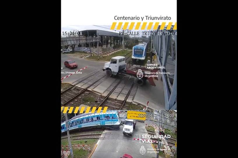 El camionero que cruzó con las barreras bajas y chocó con el tren Roca fue suspendido y será demandado por los daños