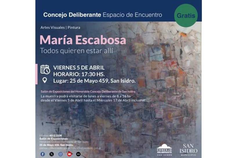 María Escabosa inaugurará su exposición de pintura en San Isidro