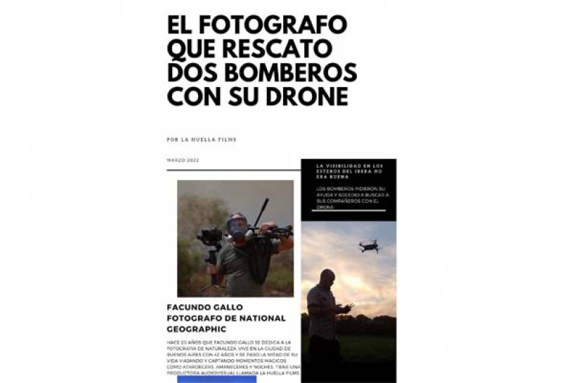 El fotógrafo de National Geographic que rescata dos bomberos con su drone