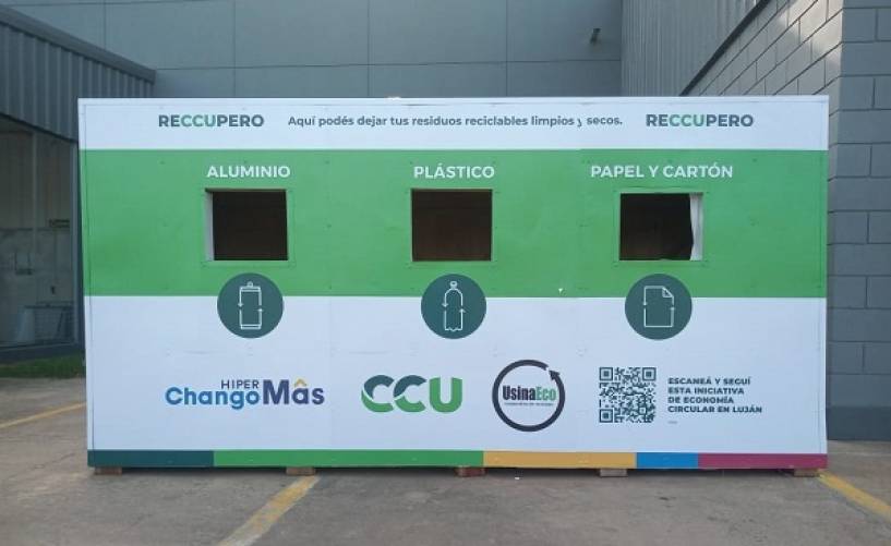 Híper ChangoMÁS, CCU y UsinaEco, suman un nuevo punto verde en Luján como parte de una estrategia de economía circular