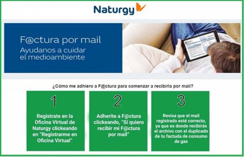 Más de medio millón de usuarios de Naturgy han adherido al servicio F@ctura por Mail