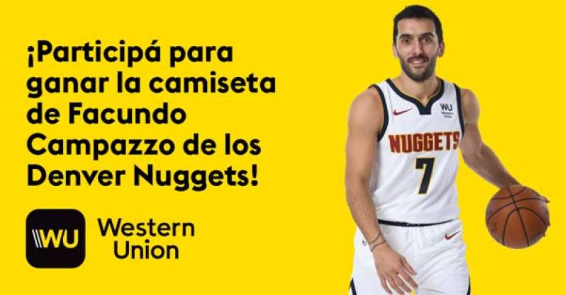 Western Union premia a sus clientes en la Argentina con la camiseta de los Denver Nuggets de Facundo Campazzo